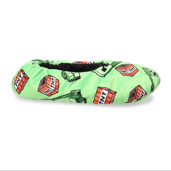 Minecraft Creeper TNT Snuggle Toes Slipper Socks - Picture 10 of 13